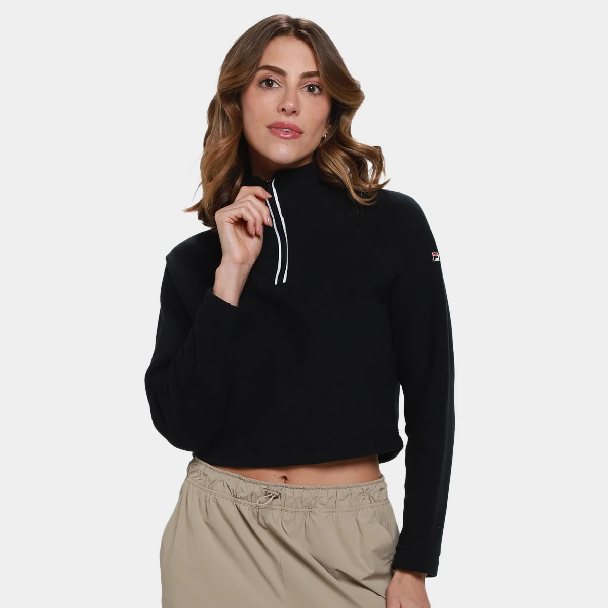 BLUSA FEM. FILA CROPPED F-BOX - PRETO