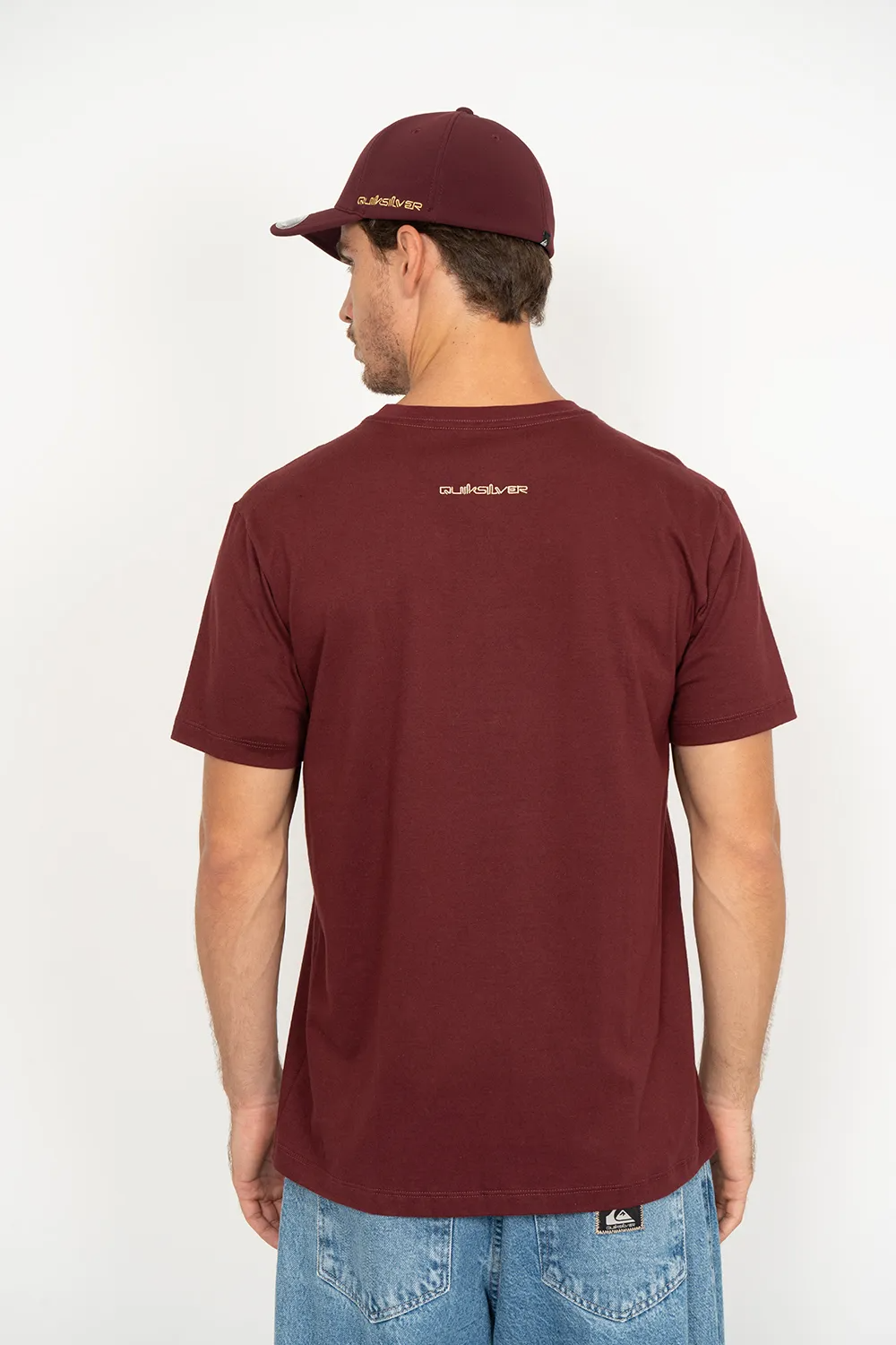 CAMISETA M/C QK CHROME THREE LOGO - VINHO