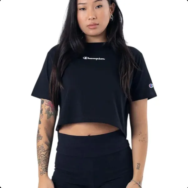 CAMISETA CHAMPION CROPPED MINI SCRIPT - P...