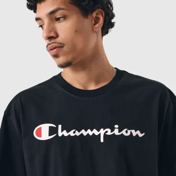 CAMISETA CHAMPION MC LOGO SCRIPT INK - BL...
