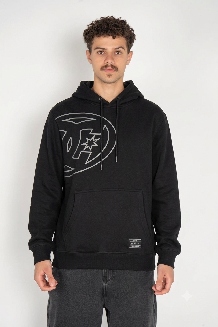 MOLETOM DC FECH BIG SIDE BUBBLE - PRETO