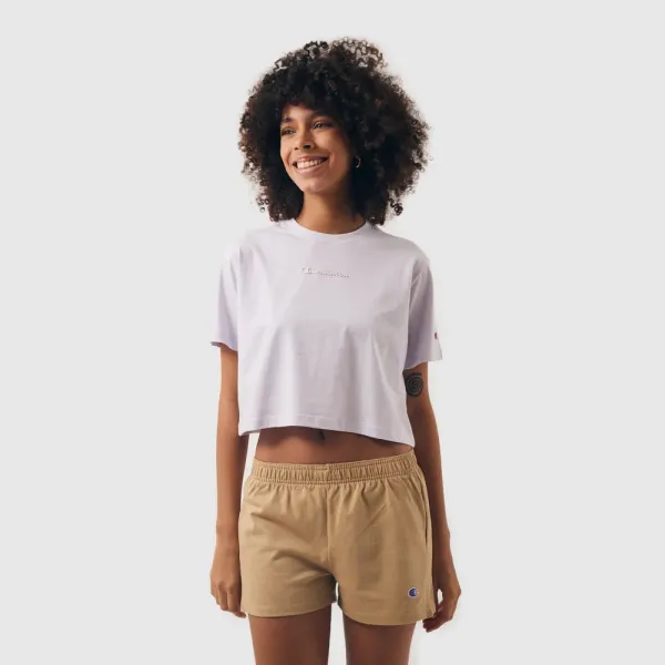 CAMISETA CHAMPION CROPPED MINI SCRIPT - M...