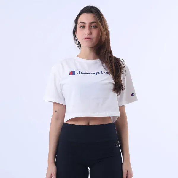 CAMISETA CHAMPION CROPPED SCRIPT LOGO