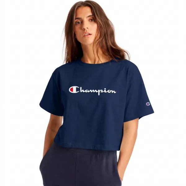 CAMISETA CHAMPION CROPPED SCRIPT LOGO