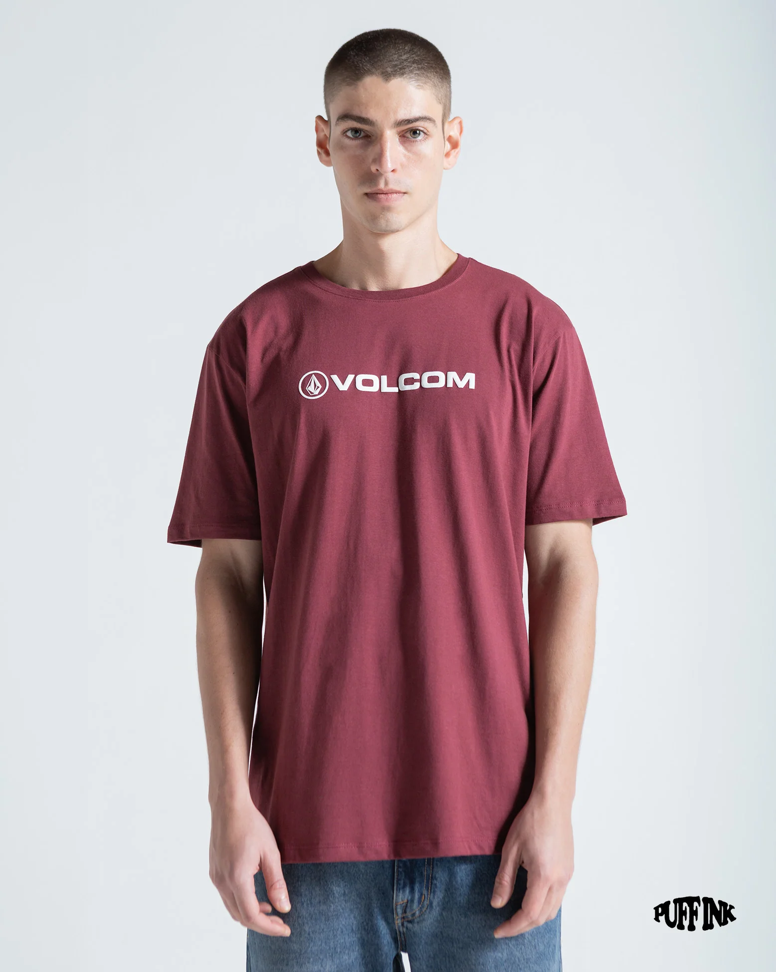 CAMISETA VOLCOM SILK MC NEW EURO - BORDO