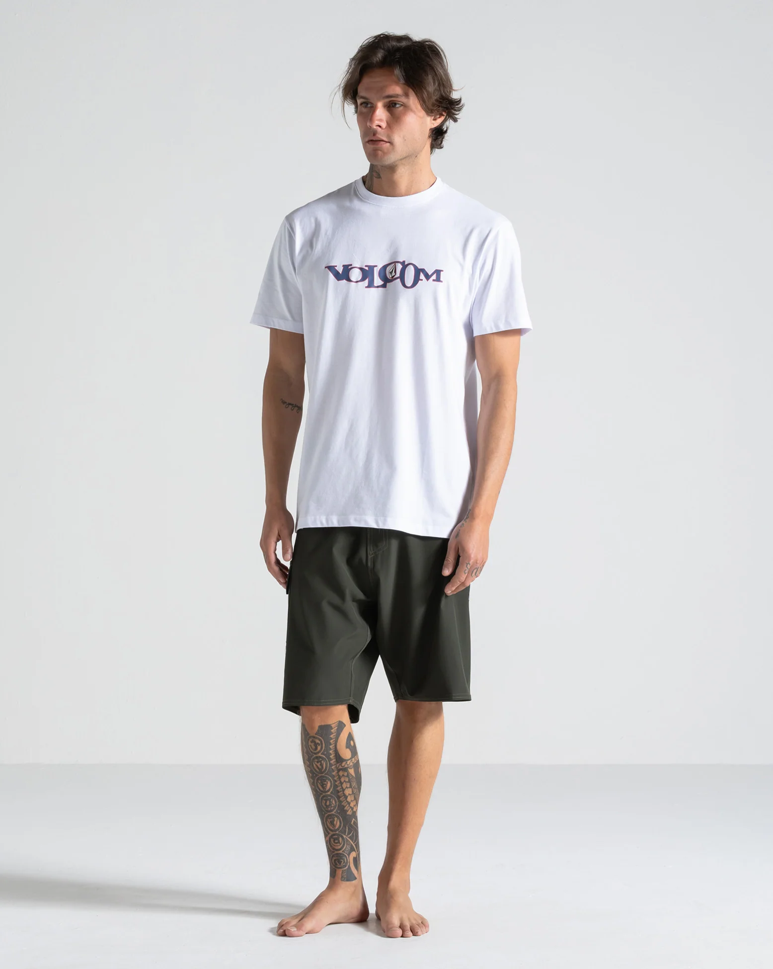 CAMISETA VOLCOM SILK MC SKIDDER - BRANCO