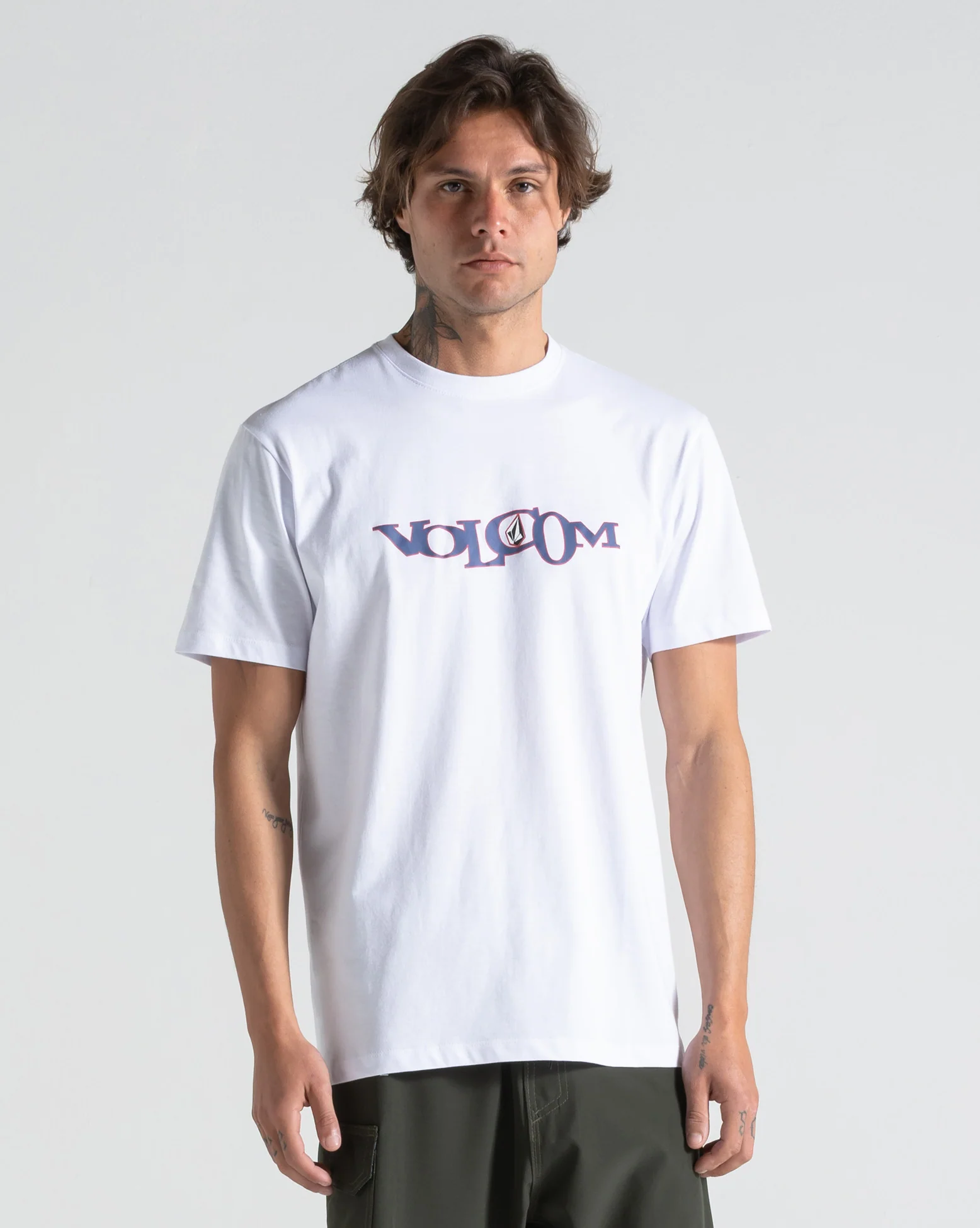 CAMISETA VOLCOM SILK MC SKIDDER - BRANCO