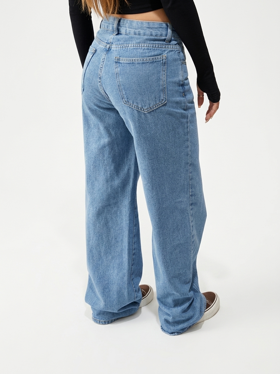CALÇA YOURFACE FEM JEANS WIDE LEG - AZUL