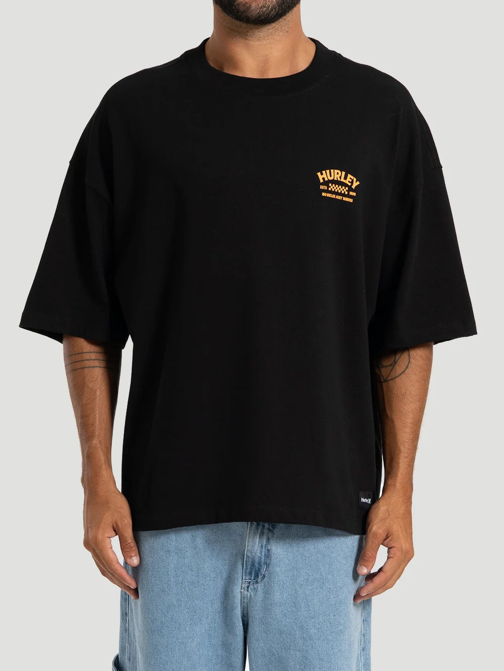 CAMISETA HURLEY ESP BOX NO RULES - PRETO
