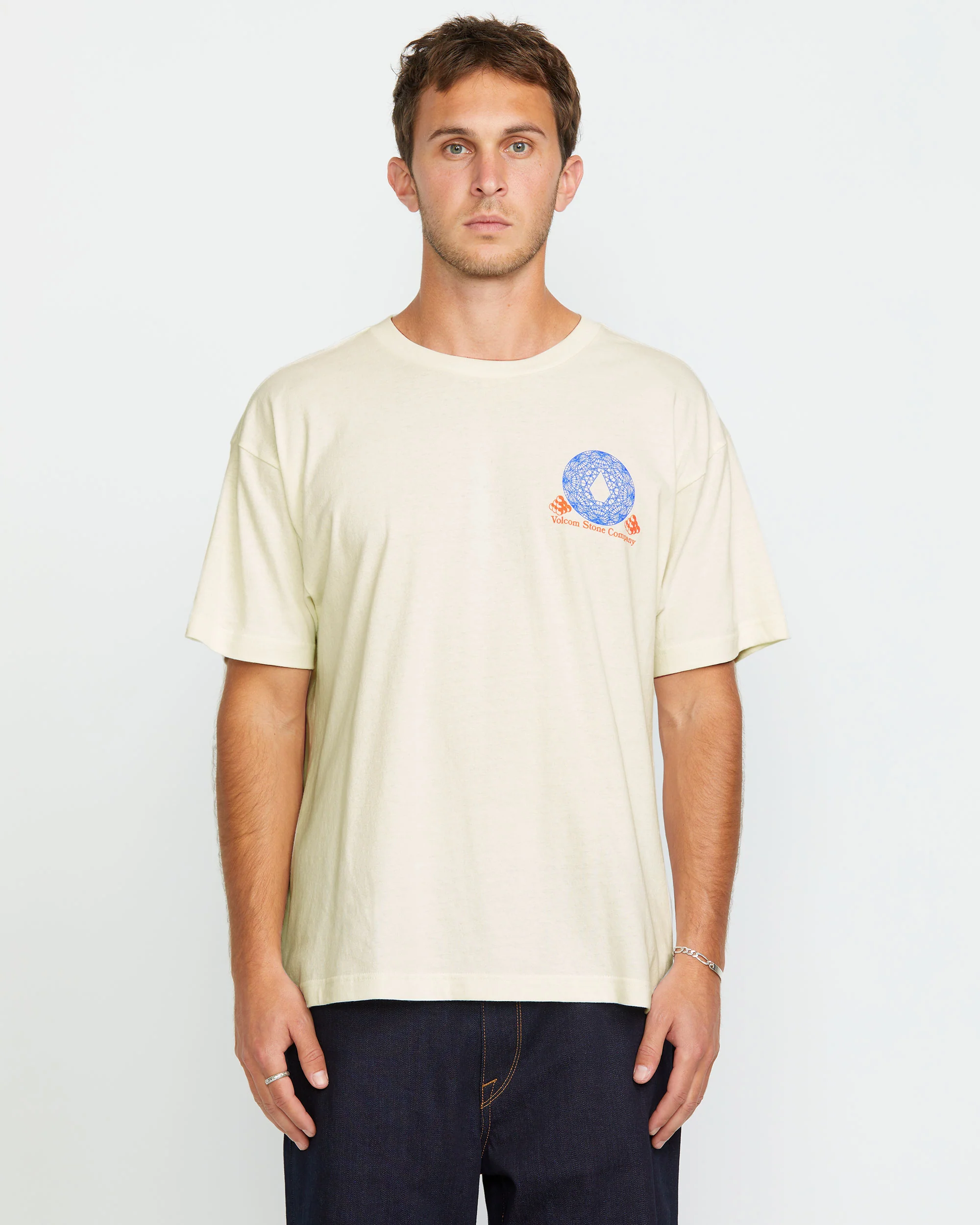 CAMISETA VOLCOM BOX MC LET GO - OFF WHITE