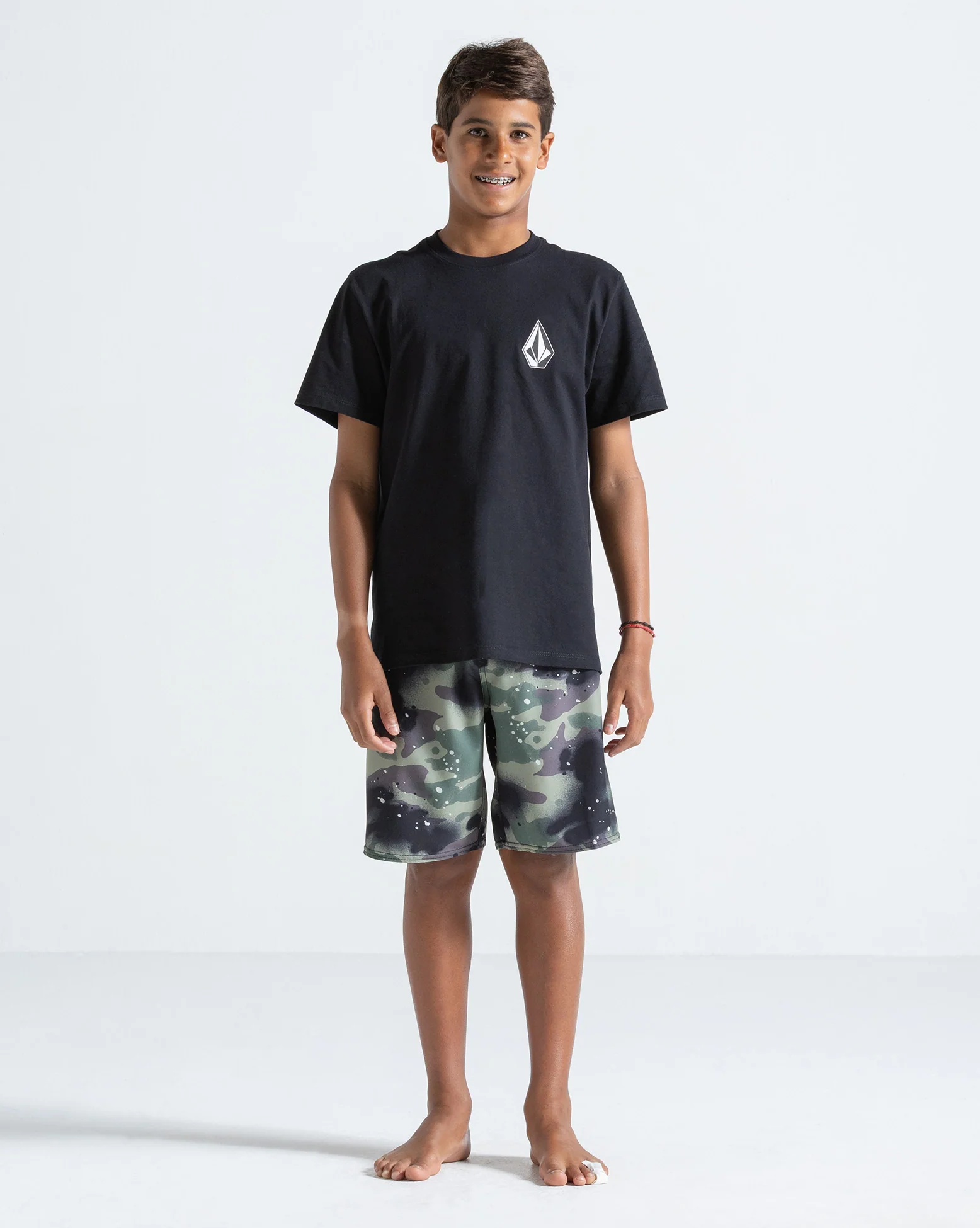 CAMISETA VOLCOM SILK MC ICONIC JUV - PRETO