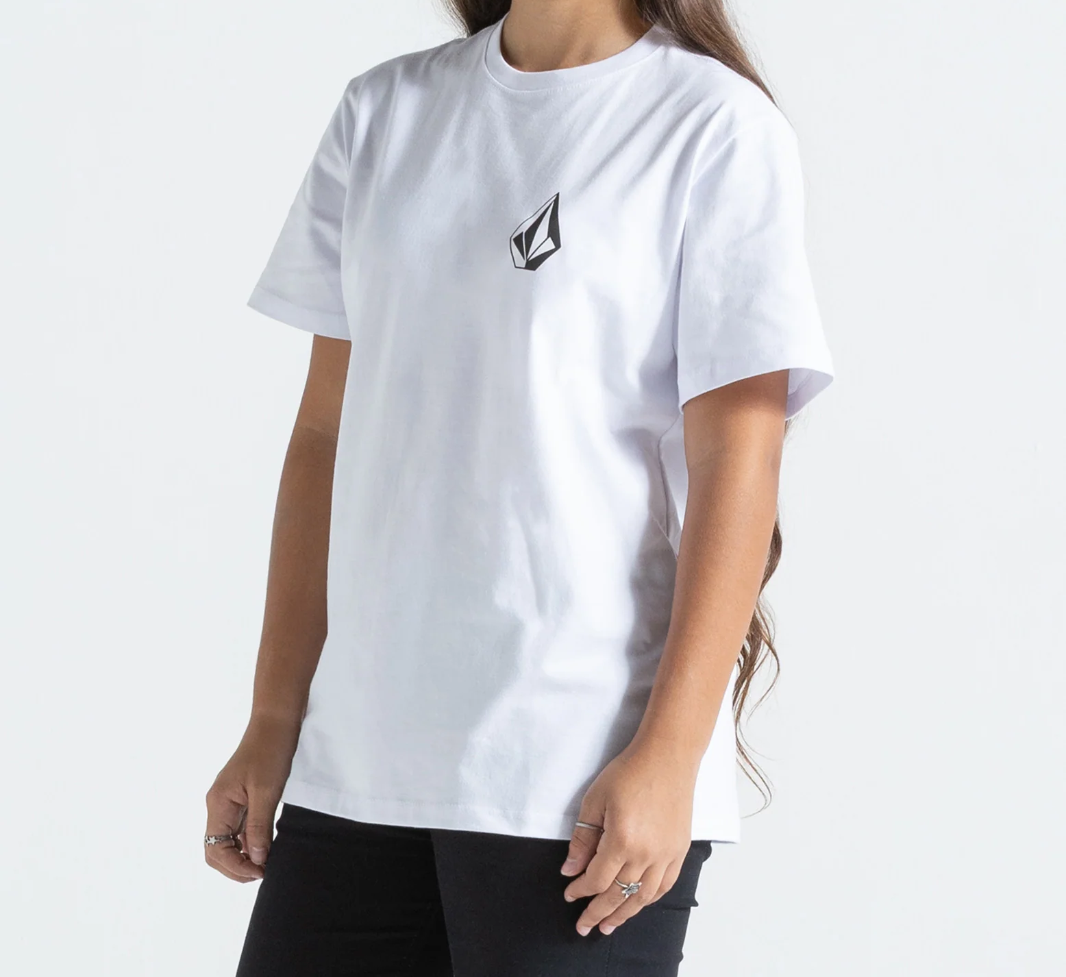 CAMISETA VOLCOM SILK MC ICONIC JUV - BRANCO