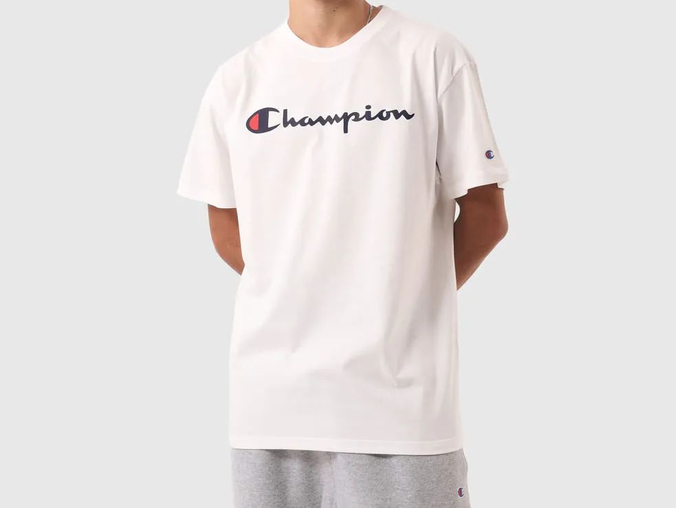 CAMISETA CHAMPION LOGO SCRIPT INK BRANCO