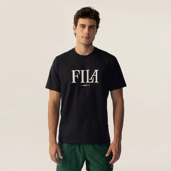 CAMISETA FILA REGULAR ITALY LETTER - PRETO