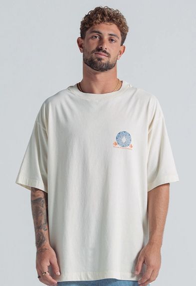 CAMISETA VOLCOM BOX MC LET GO - OFF WHITE